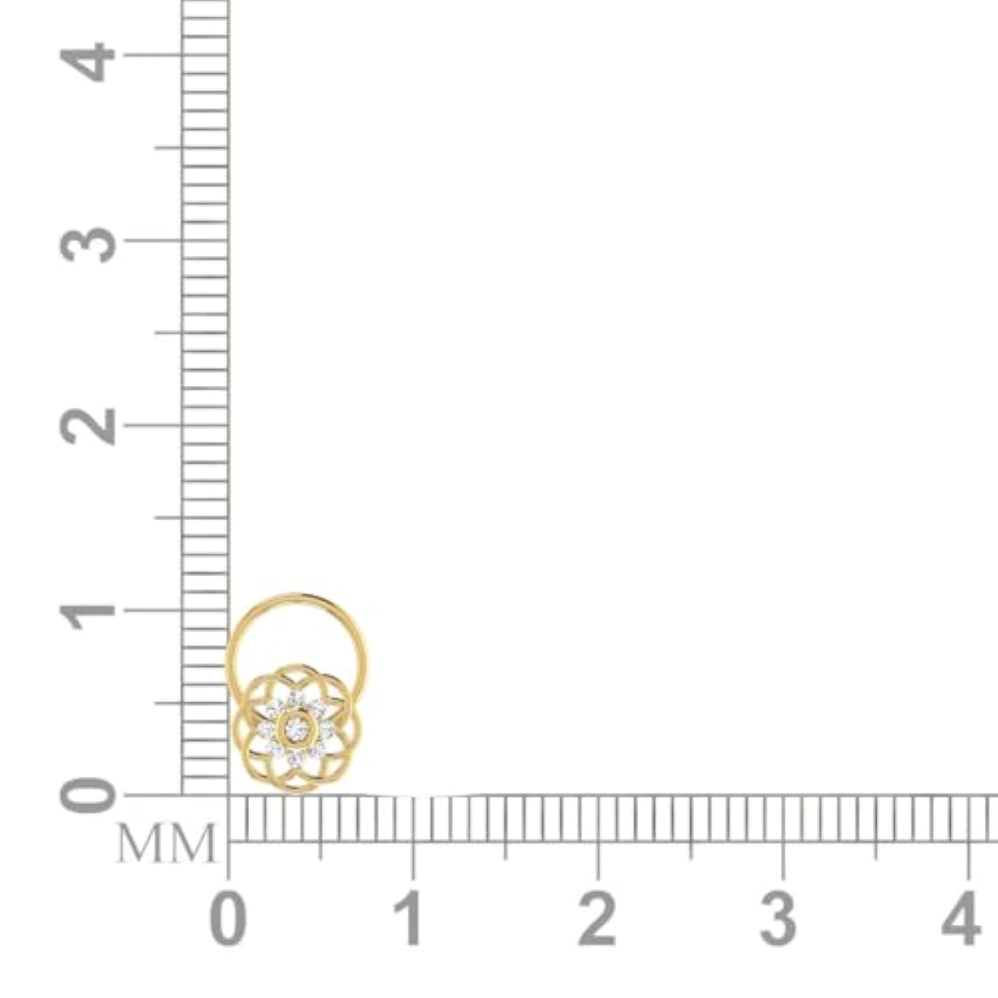 9K BIS Hallmarked Yellow Gold Stud Nosering